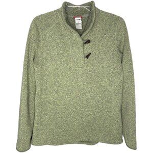The North Face Shawl Collar 2-Button Fleece Lined Sweater  - Olive/Gray  - L